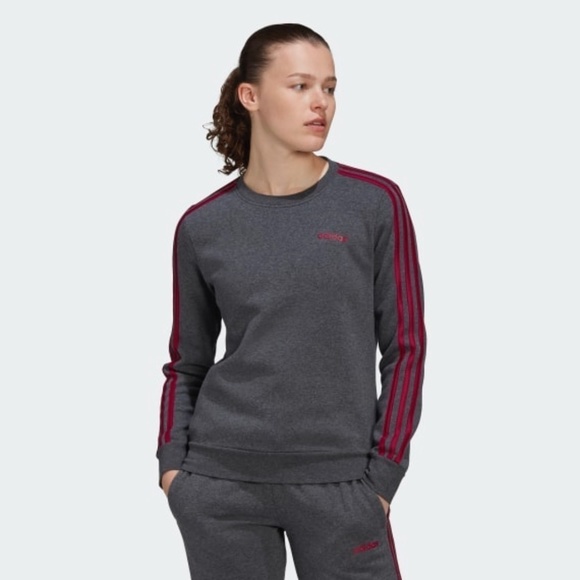 New Women's Adidas Essentials 3 Stripes Sweatshirt - Picture 1 of 16